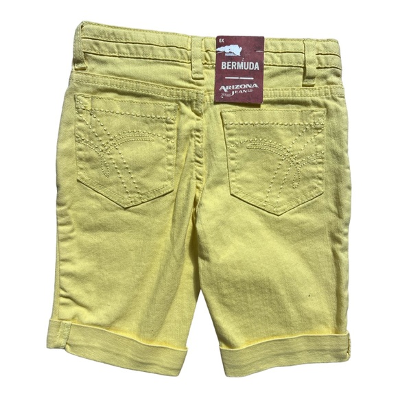 Arizona Bermuda Yellow Denim Shorts Size 6X - Picture 2 of 7